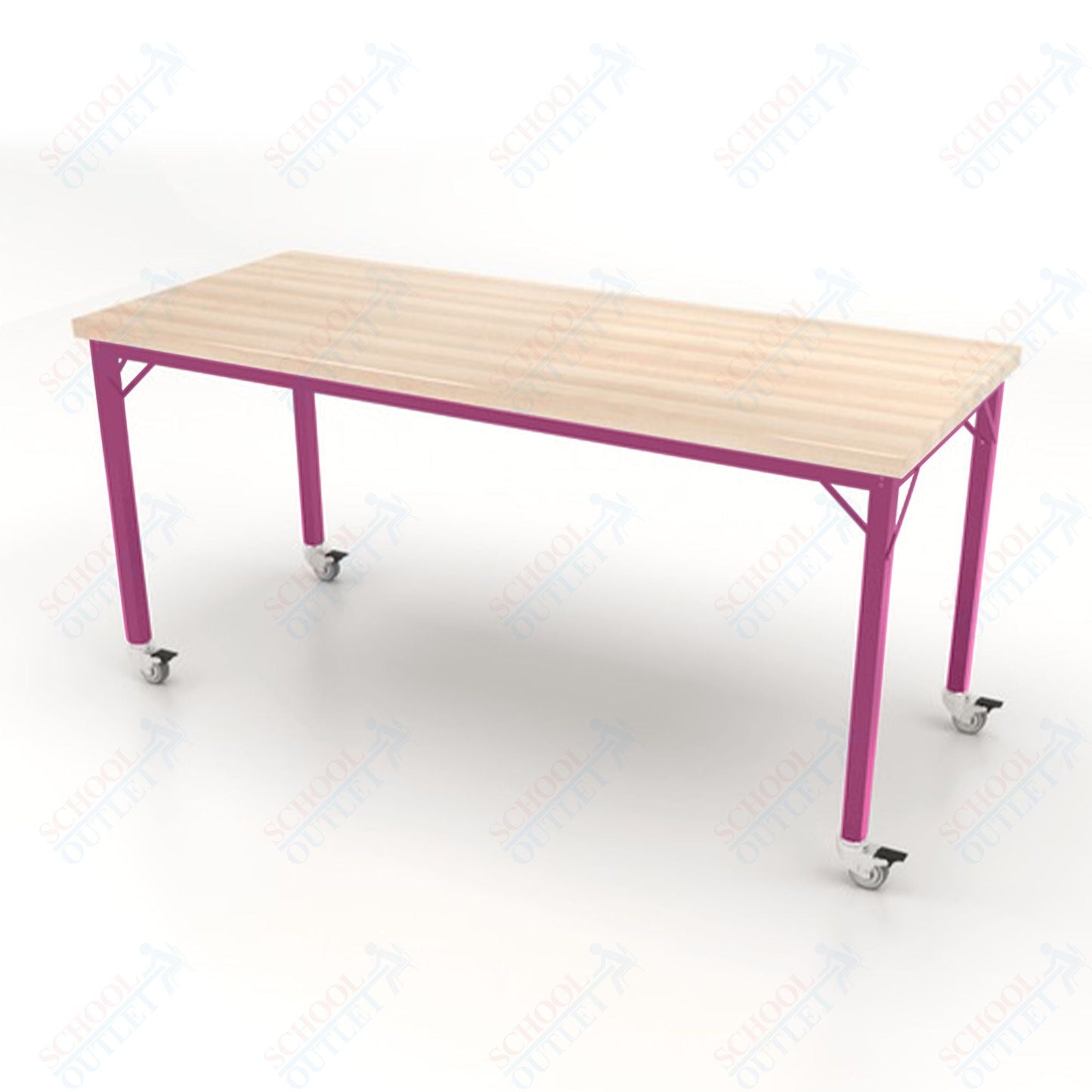 CEF Brainstorm Workbench 34" Height with Maple Butcher Block Top and Steel Frame for 3rd Grade and Up ADA Compliant - SchoolOutlet