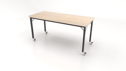 CEF Brainstorm Workbench 34" Height with Maple Butcher Block Top and Steel Frame for 3rd Grade and Up ADA Compliant
