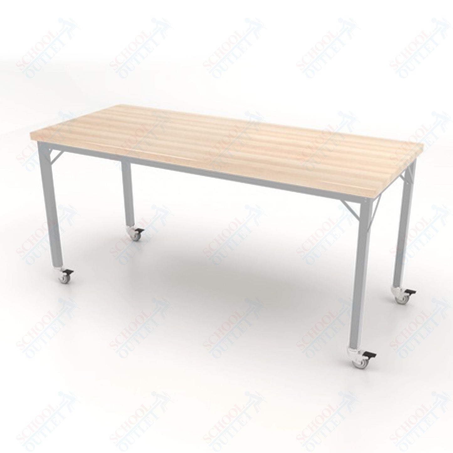 CEF Brainstorm Workbench 34" Height with Maple Butcher Block Top and Steel Frame for 3rd Grade and Up ADA Compliant - SchoolOutlet