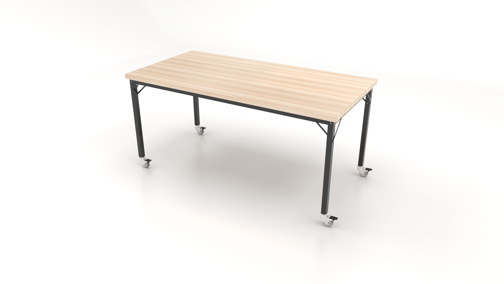 CEF Brainstorm Workbench 34" Height with Maple Butcher Block Top and Steel Frame for 3rd Grade and Up ADA Compliant - SchoolOutlet