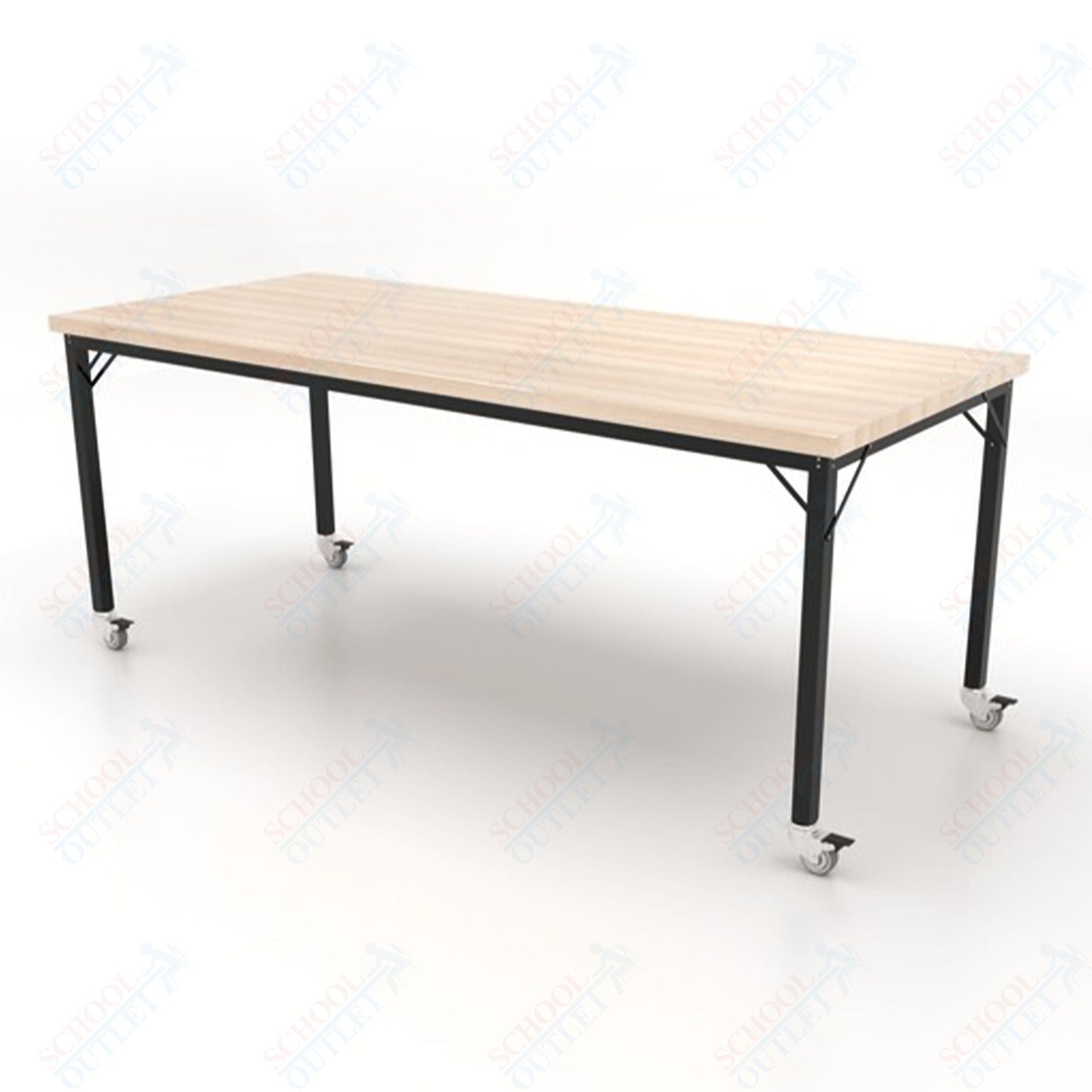 CEF Brainstorm Workbench 34" Height with Maple Butcher Block Top and Steel Frame for 3rd Grade and Up ADA Compliant - SchoolOutlet