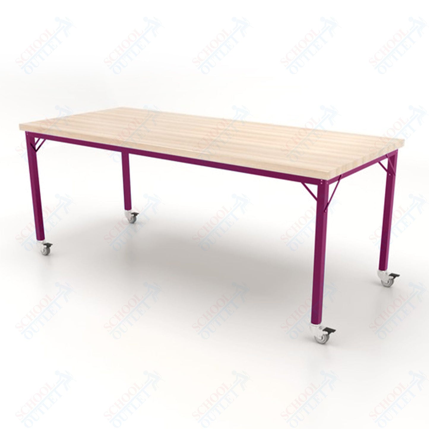 CEF Brainstorm Workbench 34" Height with Maple Butcher Block Top and Steel Frame for 3rd Grade and Up ADA Compliant - SchoolOutlet