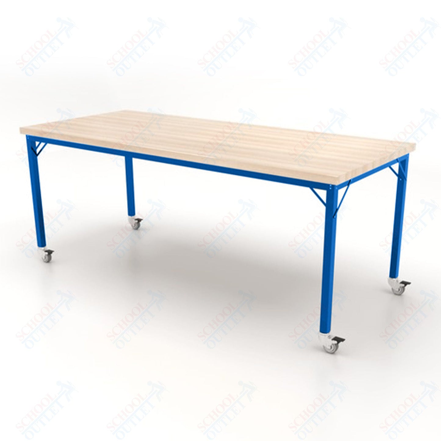CEF Brainstorm Workbench 34" Height with Maple Butcher Block Top and Steel Frame for 3rd Grade and Up ADA Compliant - SchoolOutlet