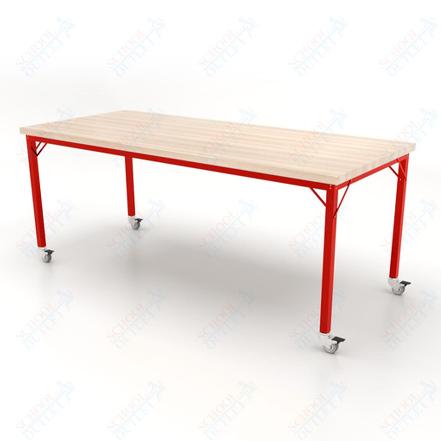 CEF Brainstorm Workbench 34" Height with Maple Butcher Block Top and Steel Frame for 3rd Grade and Up ADA Compliant - SchoolOutlet