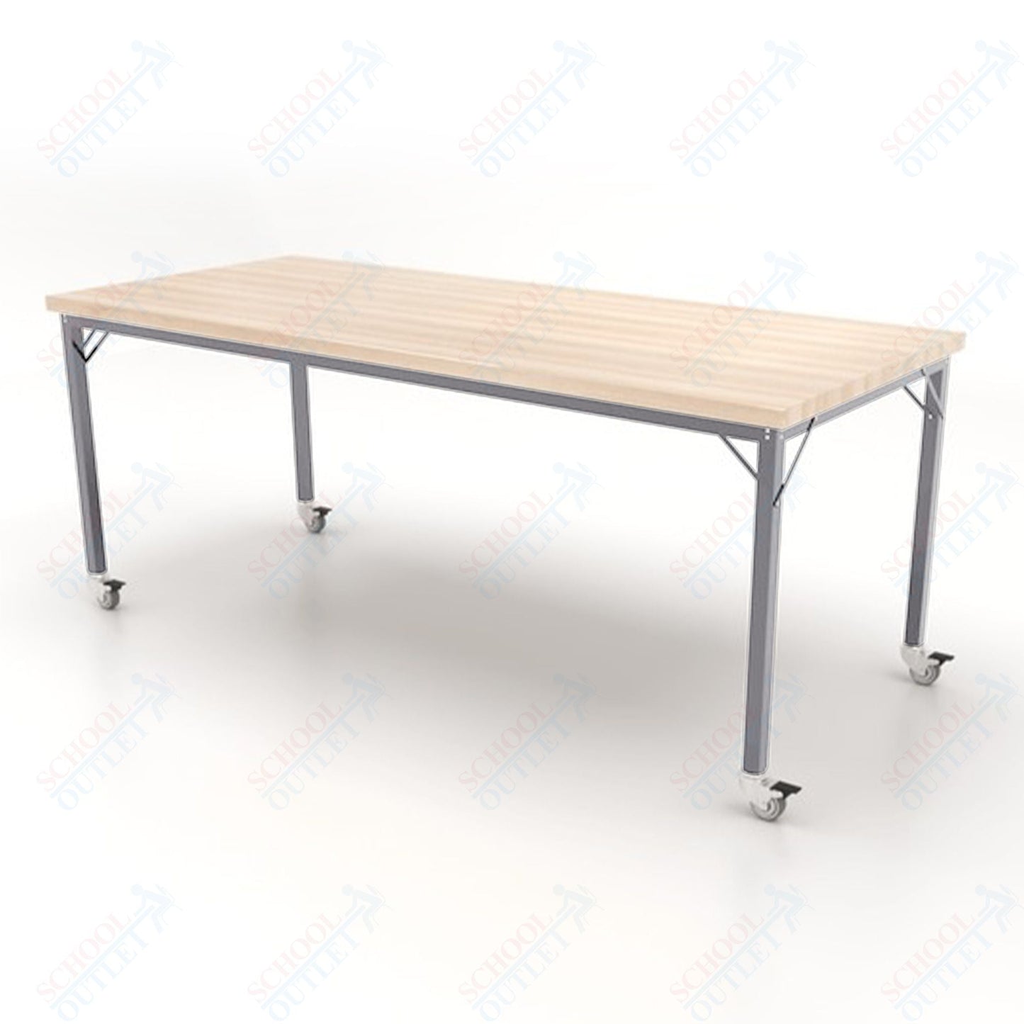 CEF Brainstorm Workbench 34" Height with Maple Butcher Block Top and Steel Frame for 3rd Grade and Up ADA Compliant - SchoolOutlet