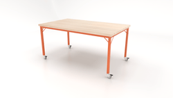 CEF Brainstorm Workbench 34" Height with Maple Butcher Block Top and Steel Frame for 3rd Grade and Up ADA Compliant