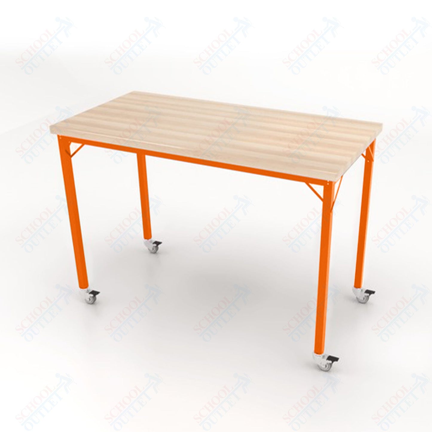 CEF Brainstorm Workbench 42" Height with Maple Butcher Block Top and Steel Frame for 6th Grade and Up - SchoolOutlet