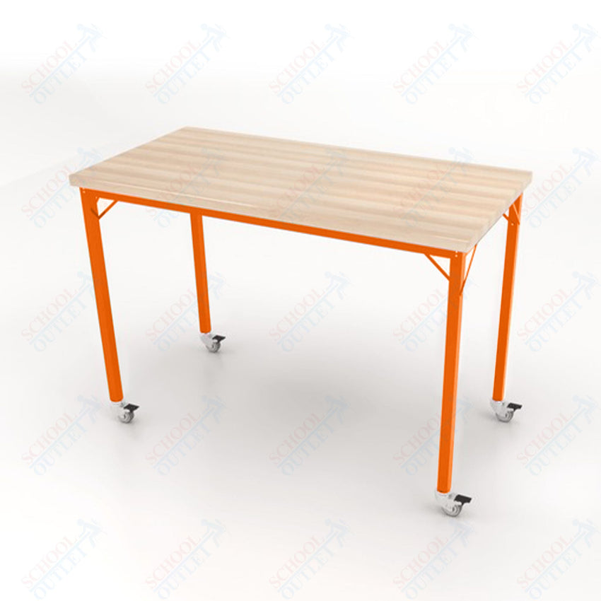 CEF Brainstorm Workbench 42" Height with Maple Butcher Block Top and Steel Frame for 6th Grade and Up - SchoolOutlet