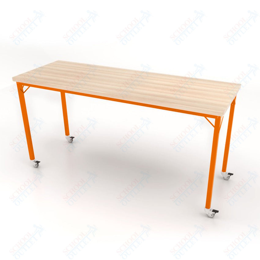 CEF Brainstorm Workbench 42" Height with Maple Butcher Block Top and Steel Frame for 6th Grade and Up - SchoolOutlet
