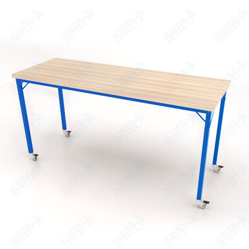 CEF Brainstorm Workbench 42" Height with Maple Butcher Block Top and Steel Frame for 6th Grade and Up - SchoolOutlet