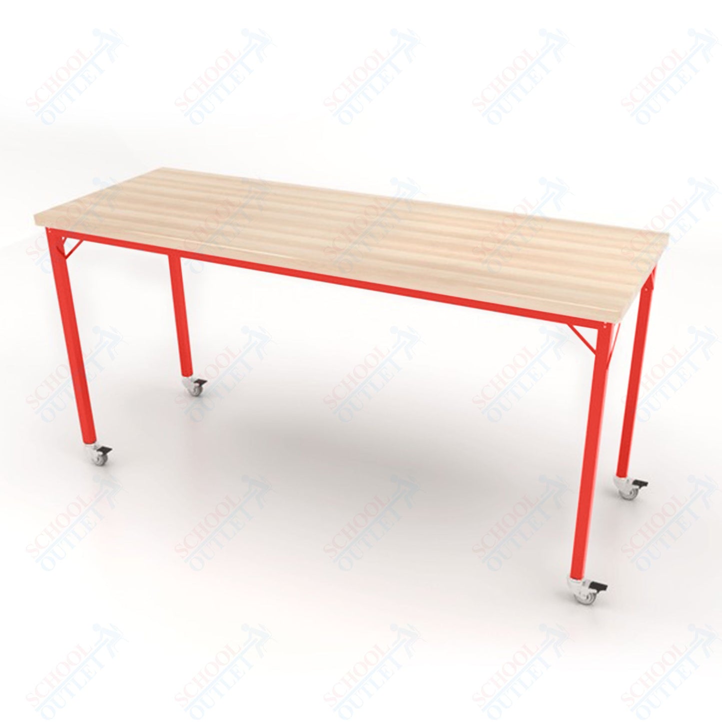 CEF Brainstorm Workbench 42" Height with Maple Butcher Block Top and Steel Frame for 6th Grade and Up - SchoolOutlet