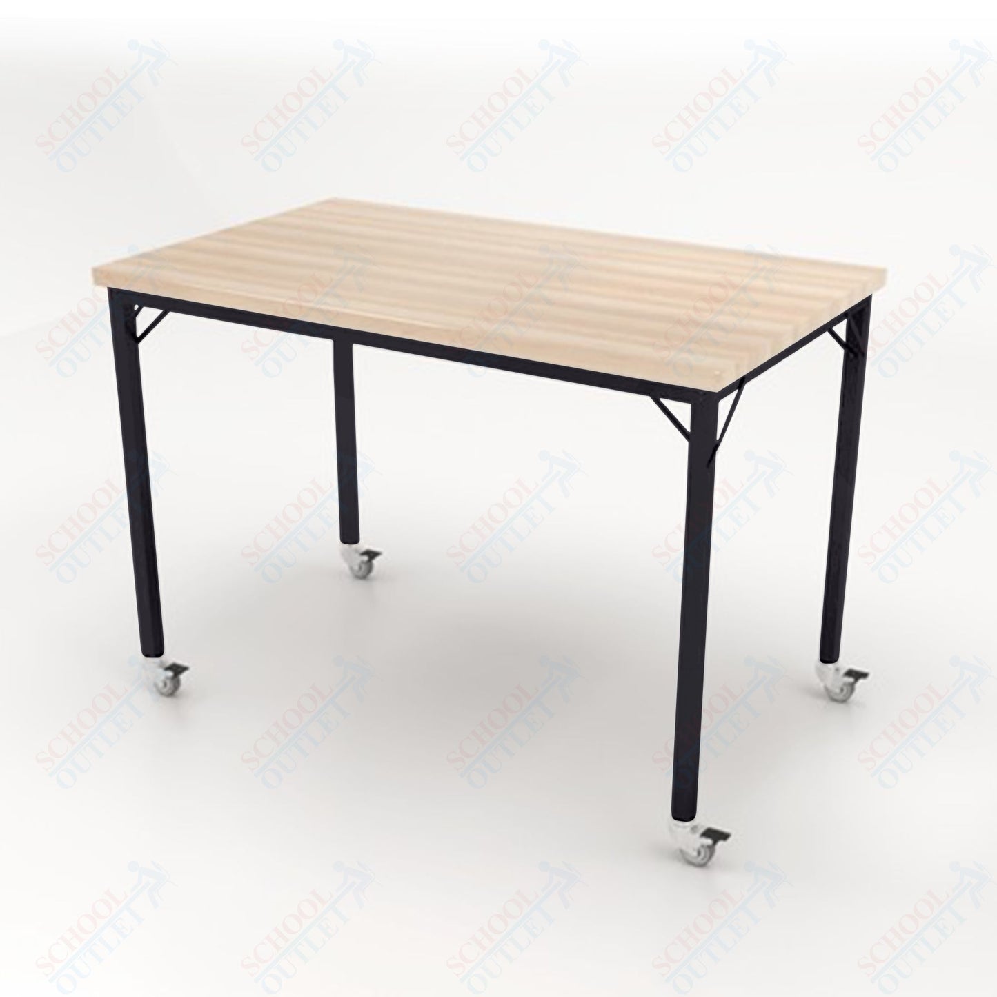 CEF Brainstorm Workbench 42" Height with Maple Butcher Block Top and Steel Frame for 6th Grade and Up - SchoolOutlet