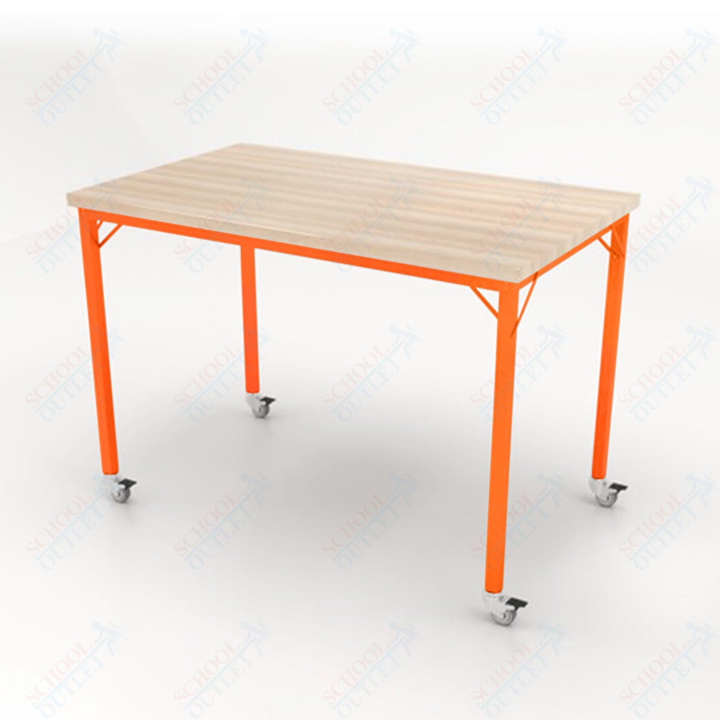 CEF Brainstorm Workbench 42" Height with Maple Butcher Block Top and Steel Frame for 6th Grade and Up - SchoolOutlet