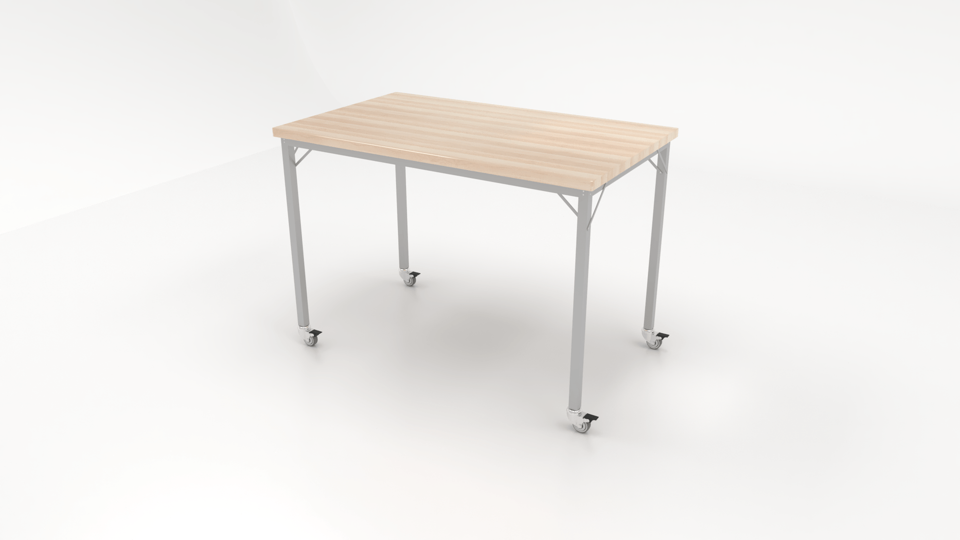 CEF Brainstorm Workbench 42" Height with Maple Butcher Block Top and Steel Frame for 6th Grade and Up - SchoolOutlet