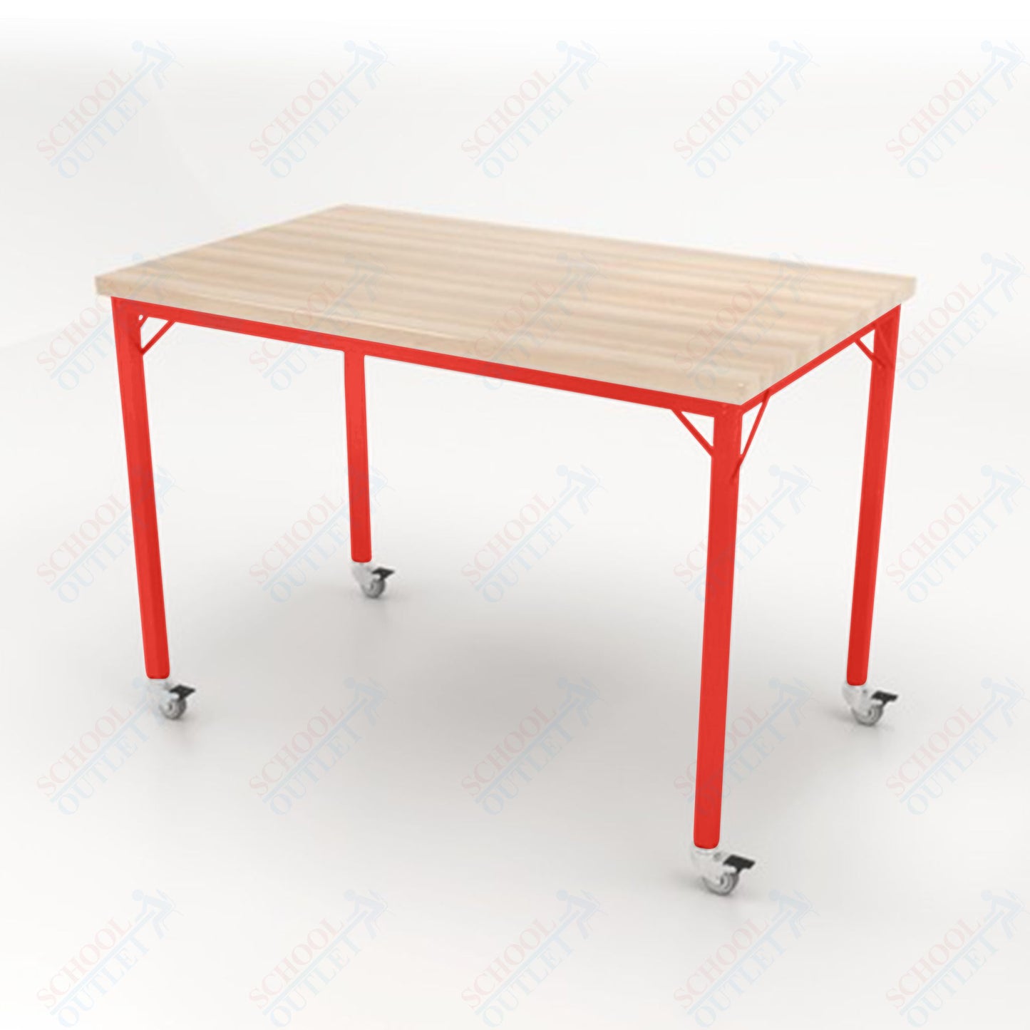 CEF Brainstorm Workbench 42" Height with Maple Butcher Block Top and Steel Frame for 6th Grade and Up - SchoolOutlet
