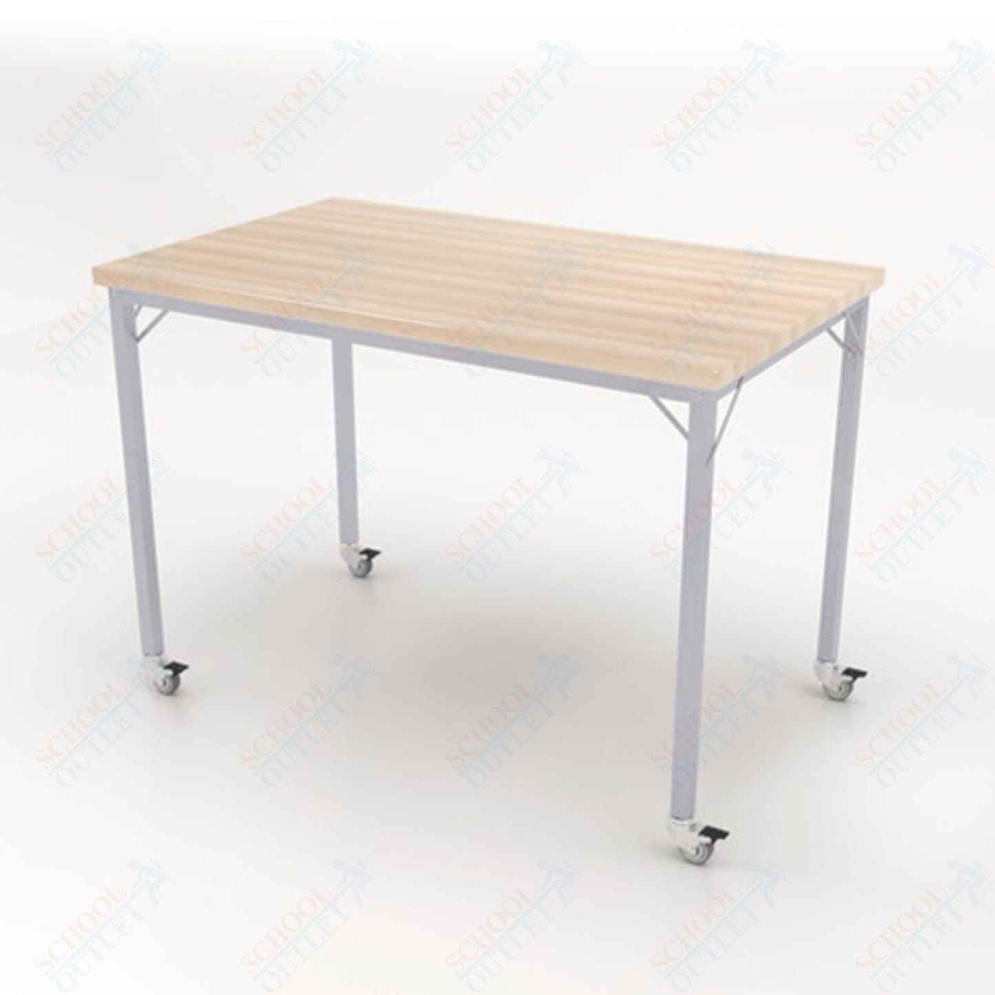 CEF Brainstorm Workbench 42" Height with Maple Butcher Block Top and Steel Frame for 6th Grade and Up - SchoolOutlet