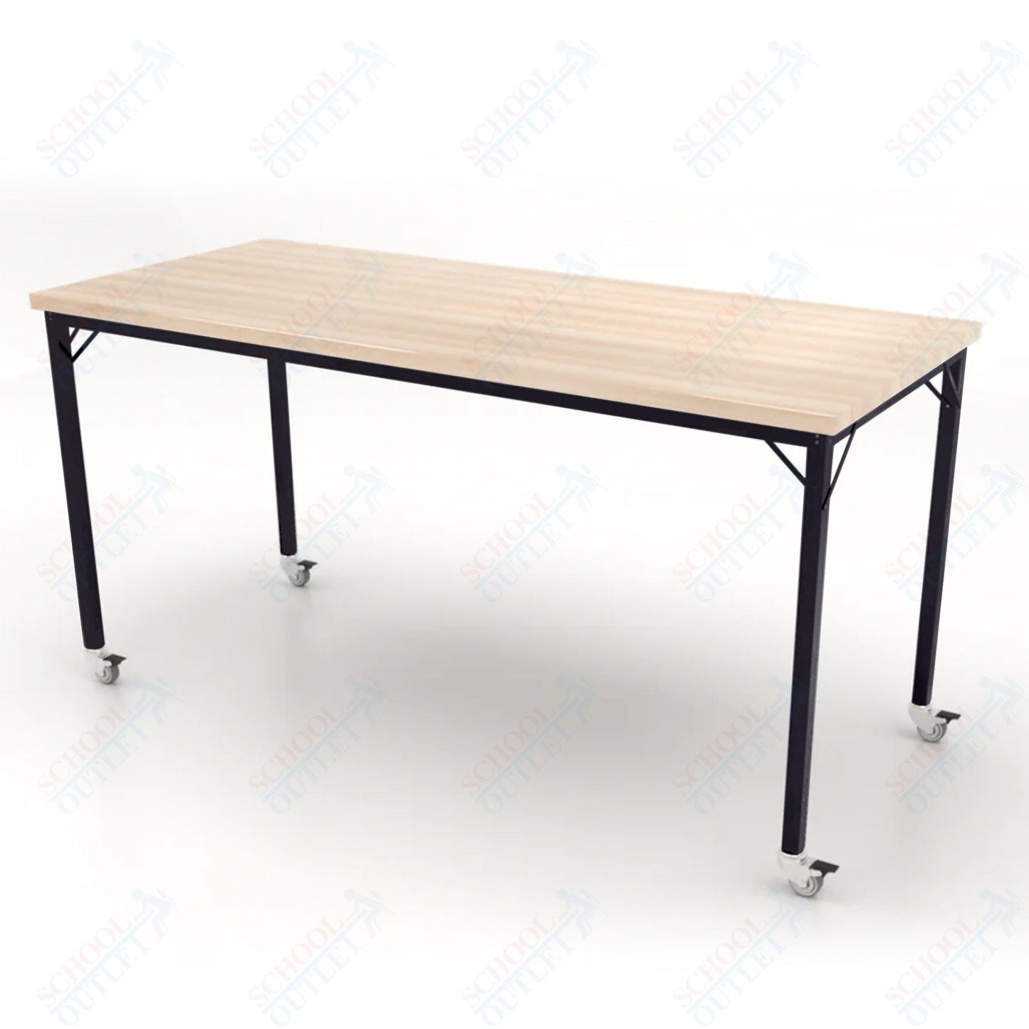 CEF Brainstorm Workbench 42" Height with Maple Butcher Block Top and Steel Frame for 6th Grade and Up - SchoolOutlet
