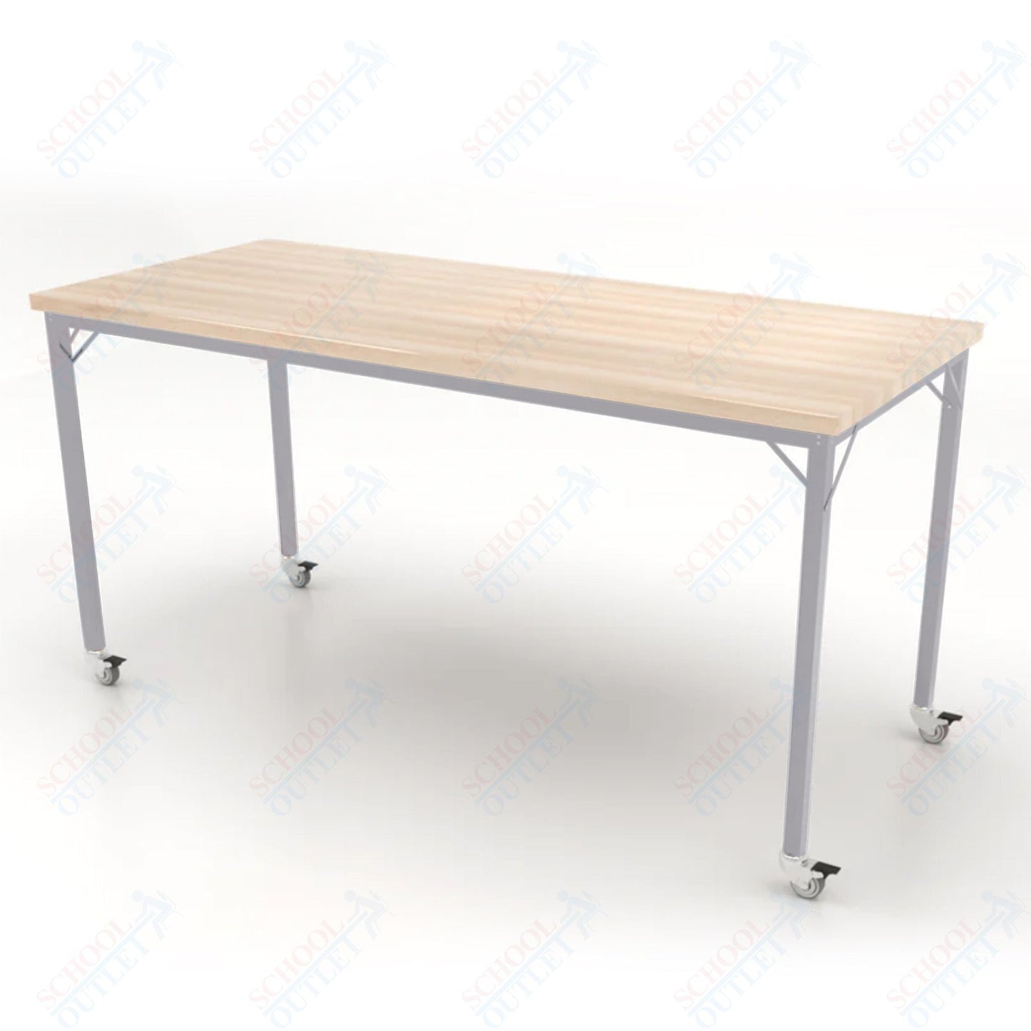 CEF Brainstorm Workbench 42" Height with Maple Butcher Block Top and Steel Frame for 6th Grade and Up - SchoolOutlet