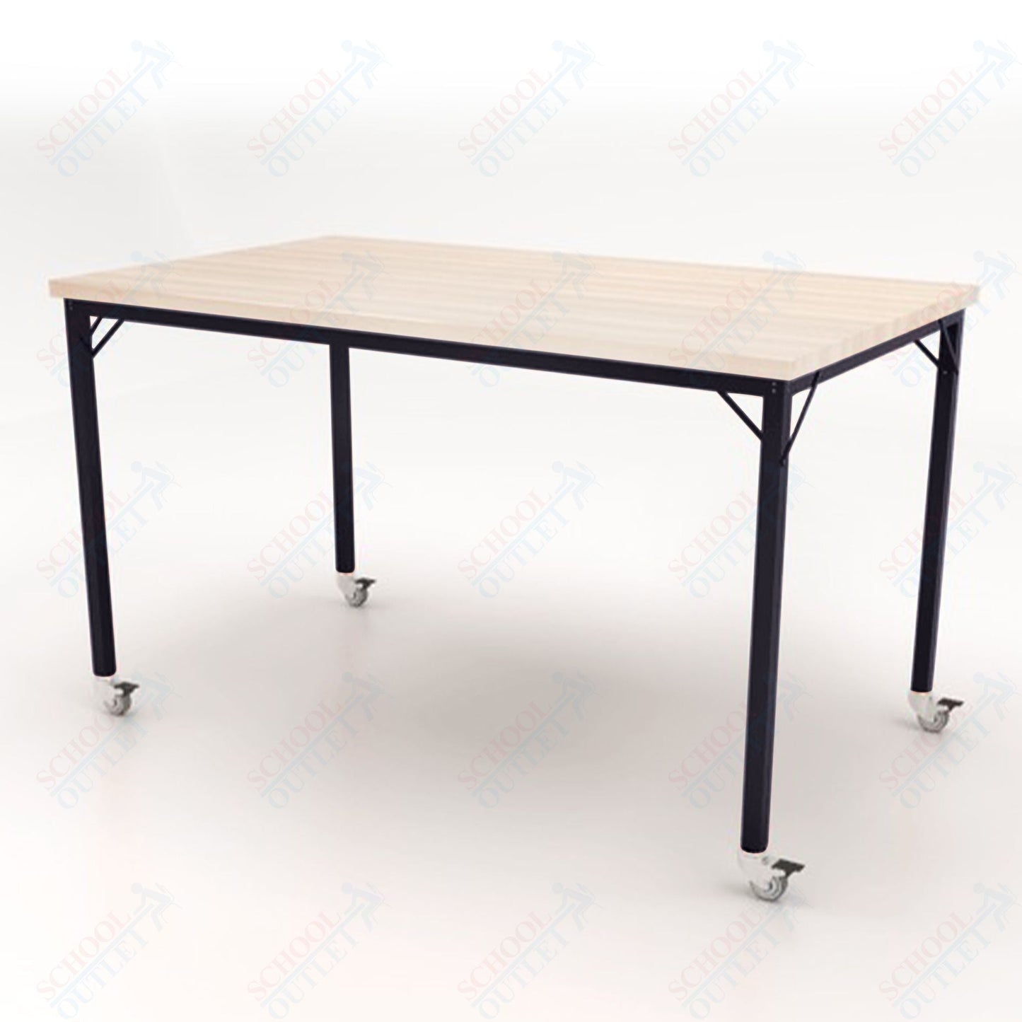 CEF Brainstorm Workbench 42" Height with Maple Butcher Block Top and Steel Frame for 6th Grade and Up - SchoolOutlet