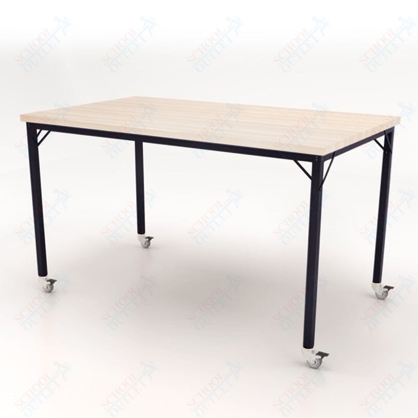 CEF Brainstorm Workbench 42" Height with Maple Butcher Block Top and Steel Frame for 6th Grade and Up - SchoolOutlet