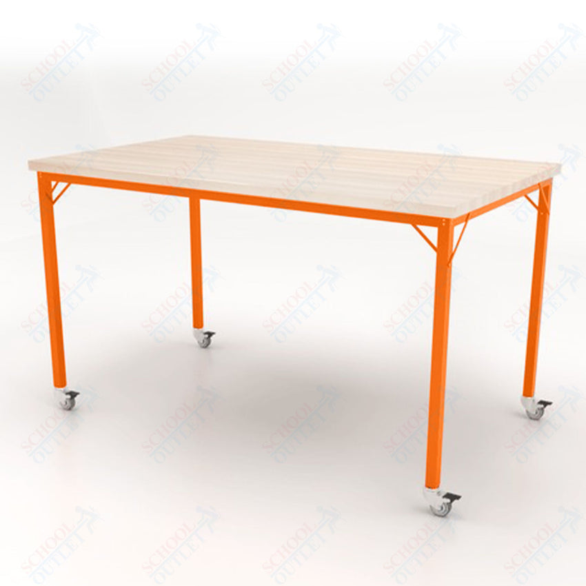 CEF Brainstorm Workbench 42" Height with Maple Butcher Block Top and Steel Frame for 6th Grade and Up - SchoolOutlet