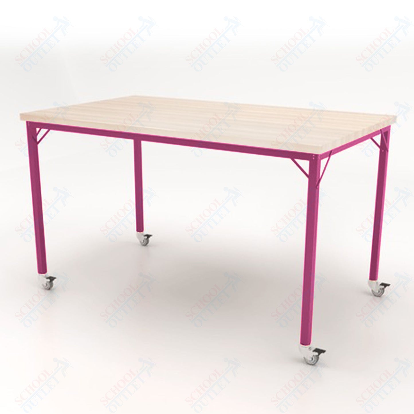 CEF Brainstorm Workbench 42" Height with Maple Butcher Block Top and Steel Frame for 6th Grade and Up - SchoolOutlet