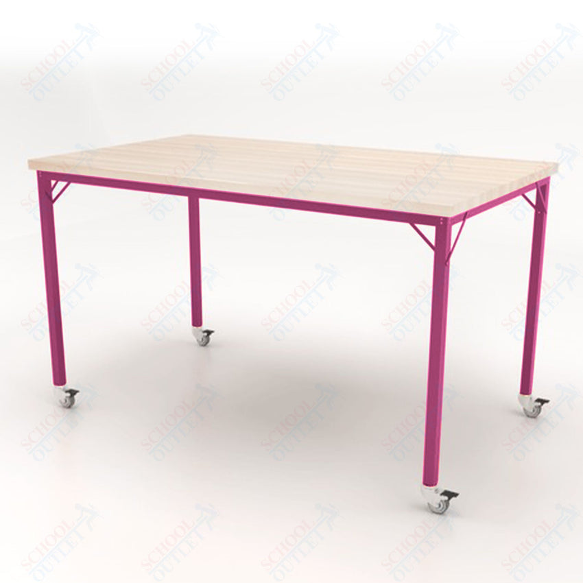 CEF Brainstorm Workbench 42" Height with Maple Butcher Block Top and Steel Frame for 6th Grade and Up - SchoolOutlet