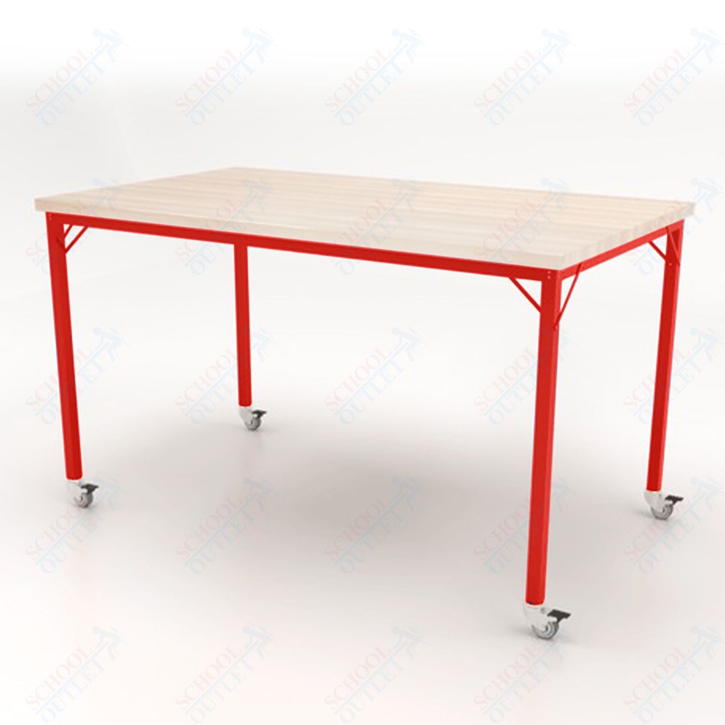 CEF Brainstorm Workbench 42" Height with Maple Butcher Block Top and Steel Frame for 6th Grade and Up - SchoolOutlet