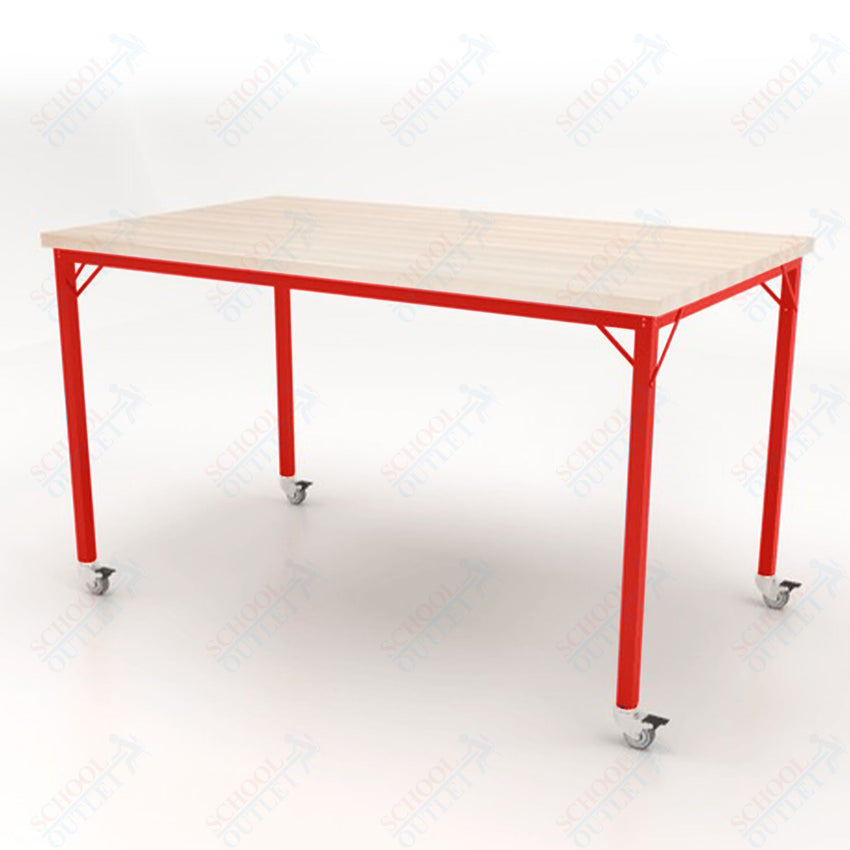 CEF Brainstorm Workbench 42" Height with Maple Butcher Block Top and Steel Frame for 6th Grade and Up - SchoolOutlet