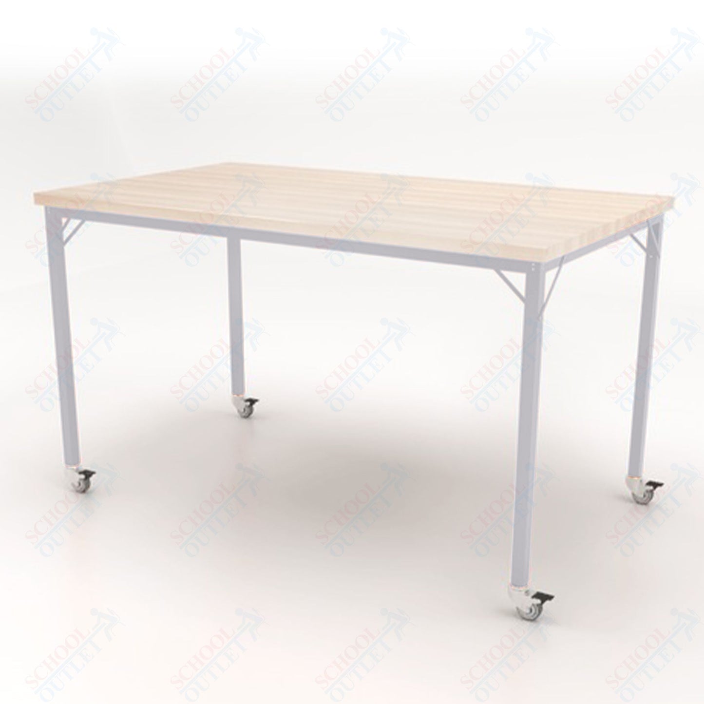 CEF Brainstorm Workbench 42" Height with Maple Butcher Block Top and Steel Frame for 6th Grade and Up - SchoolOutlet