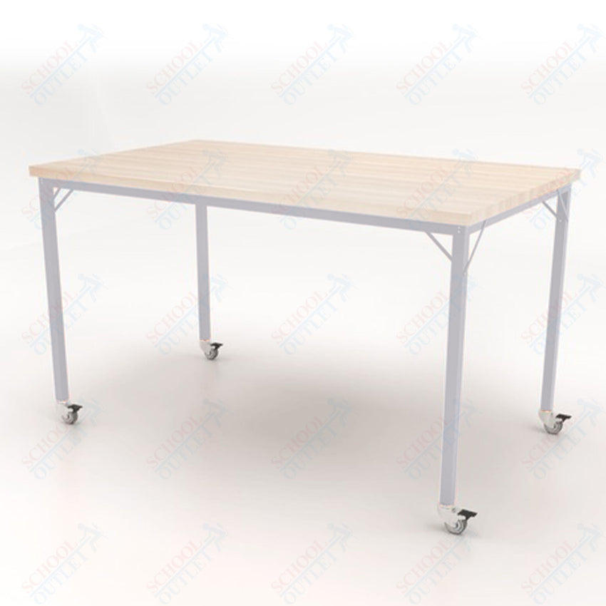 CEF Brainstorm Workbench 42" Height with Maple Butcher Block Top and Steel Frame for 6th Grade and Up - SchoolOutlet