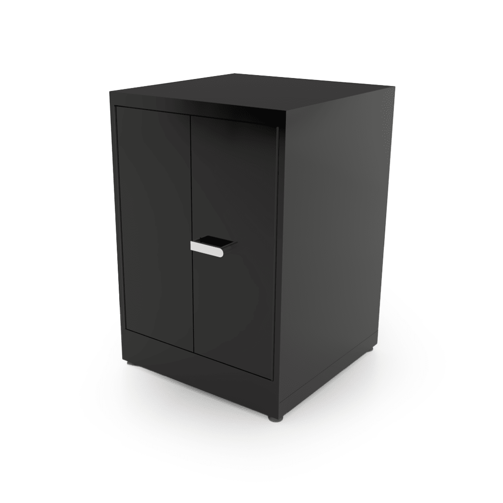 CEF Forge Single Heavy Duty Black Metal Pod w/ Doors, Stationary (CEF - FORGE - FP - EB - DD) - SchoolOutlet