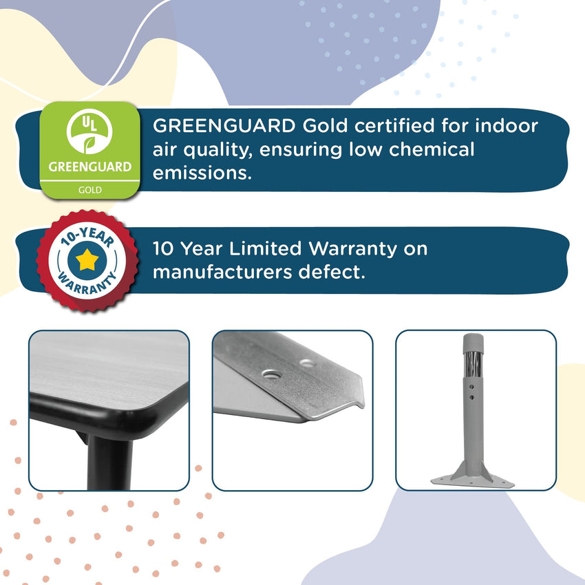 Angeles AS WE GROW Rectangular Adjustable Table - 24"W x 48"L - SchoolOutlet