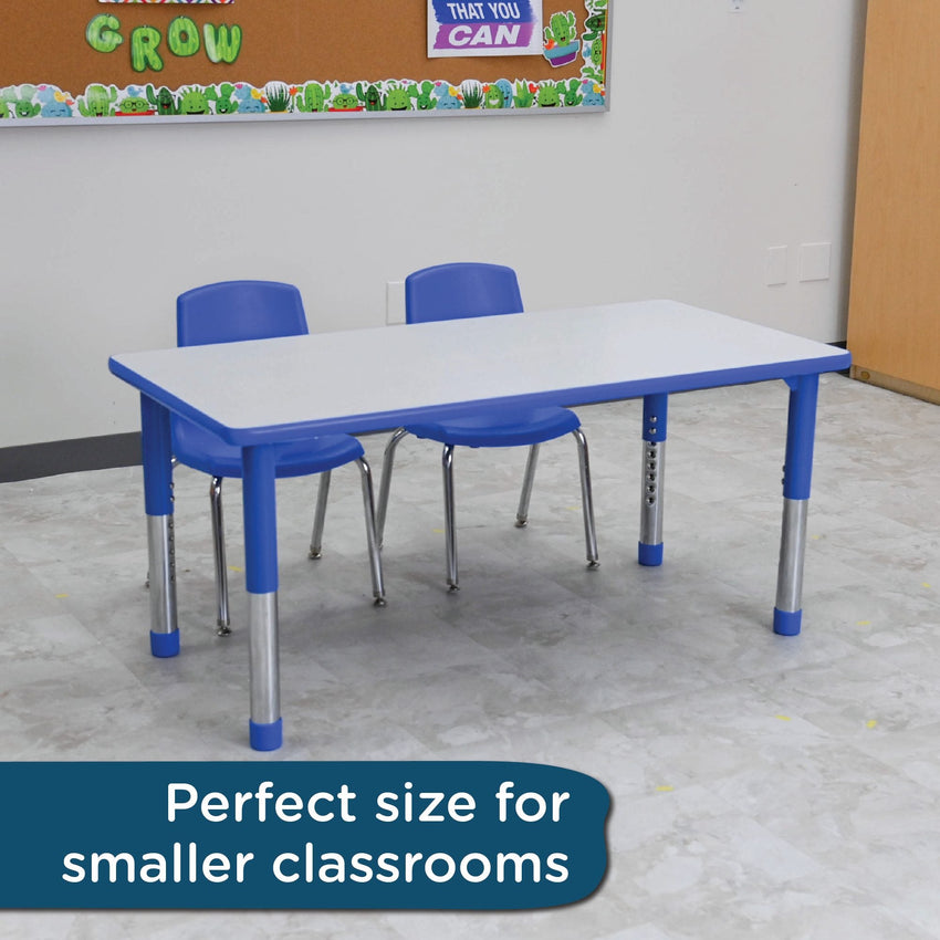 Angeles AS WE GROW Rectangular Adjustable Table - 24"W x 48"L - SchoolOutlet