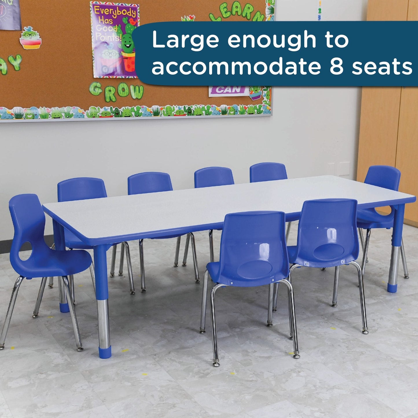 Angeles AS WE GROW Rectangular Adjustable Table - 30" x 72" - SchoolOutlet