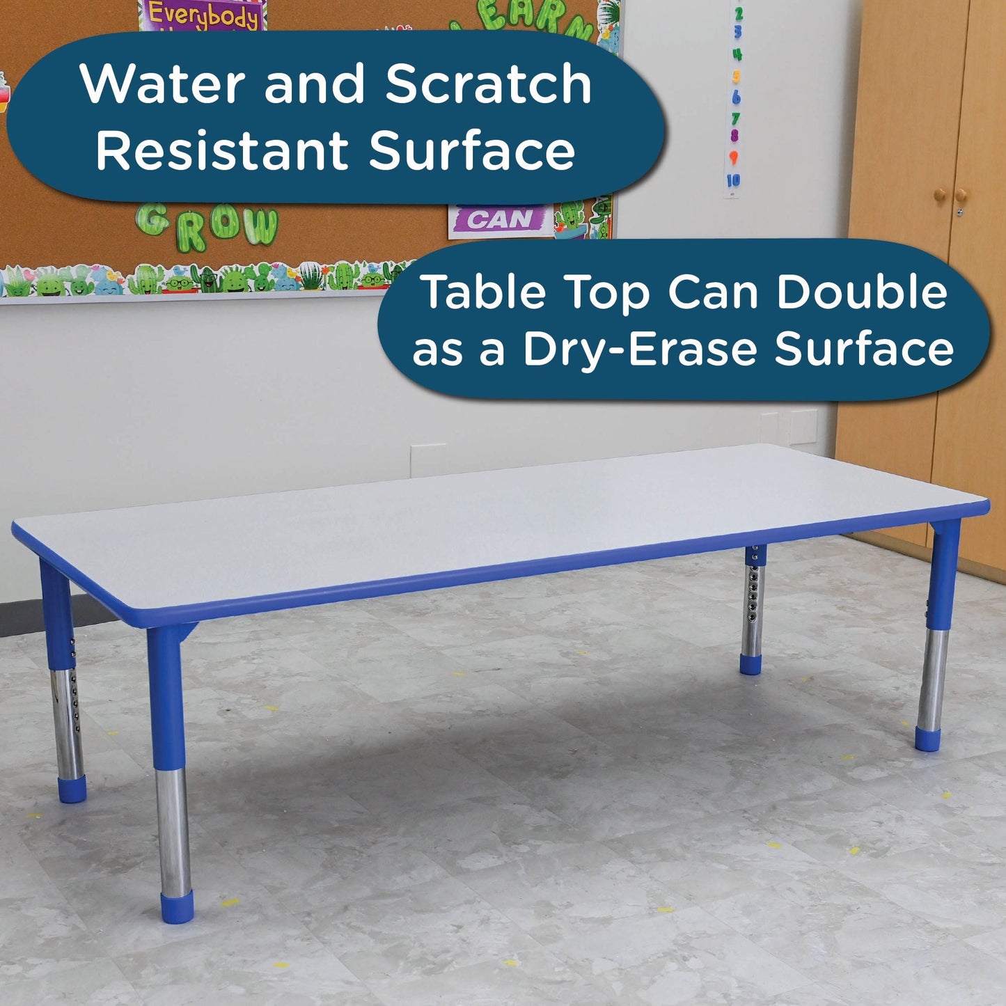 Angeles AS WE GROW Rectangular Adjustable Table - 30" x 72" - SchoolOutlet