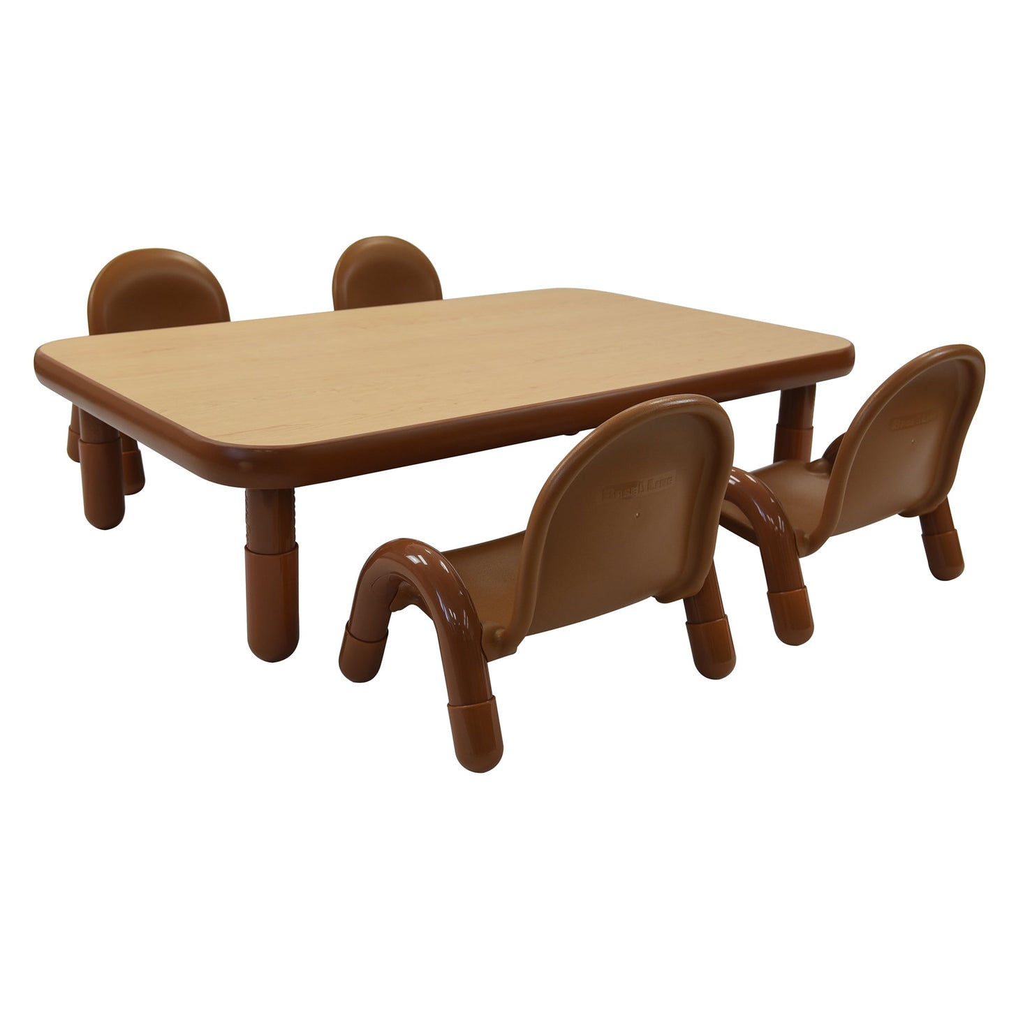 Angeles BASELINE Toddler 48" x 30" Rectangular Table & Chair Set - Natural Wood - SchoolOutlet