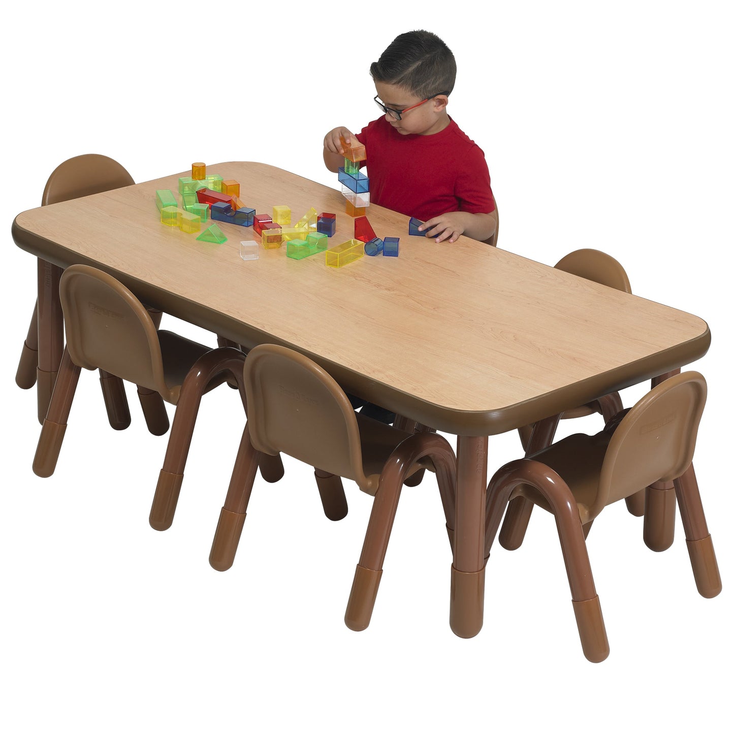 Angeles BASELINE Preschool 60" x 30" Rectangular Table & Chair Set - SchoolOutlet