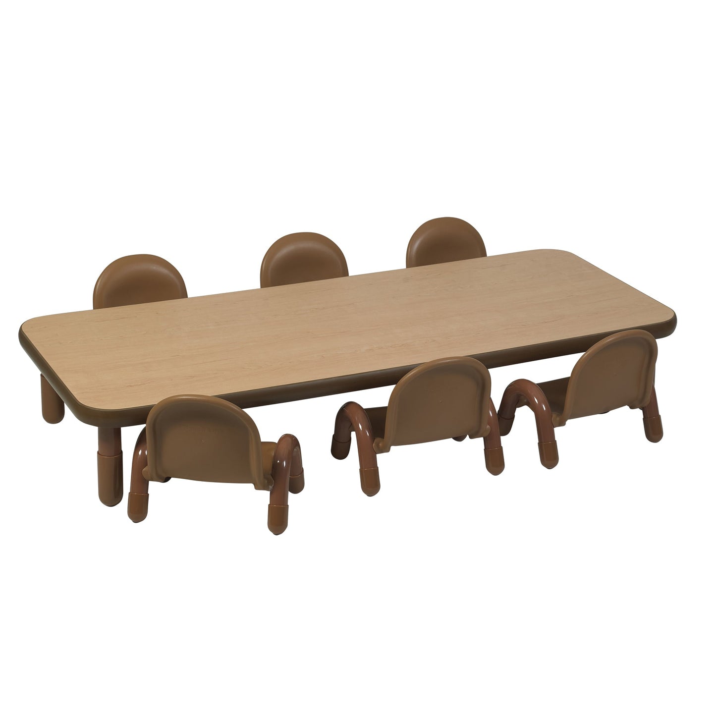 Angeles BASELINE Toddler 72" x 30" Rectangular Table & Chair Set - Natural Wood - SchoolOutlet
