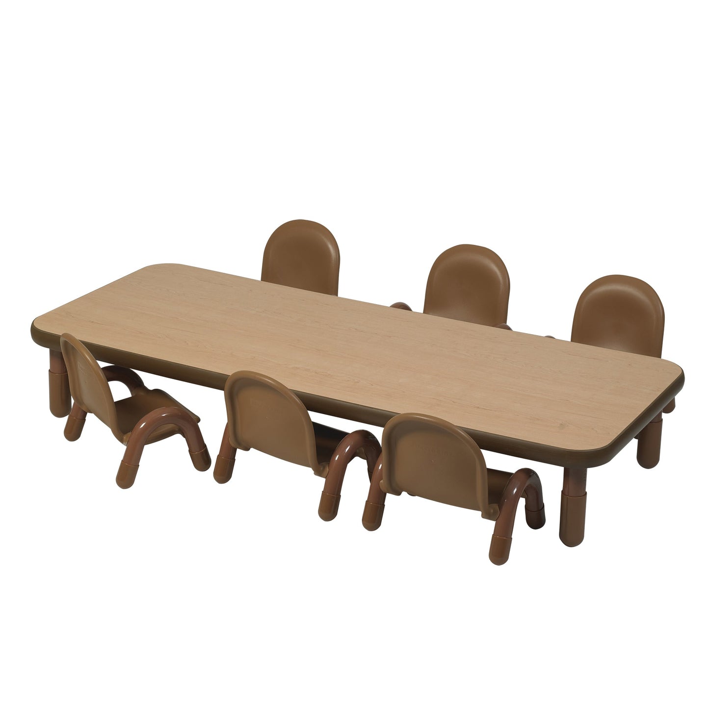 Angeles BASELINE Toddler 72" x 30" Rectangular Table & Chair Set - Natural Wood - SchoolOutlet