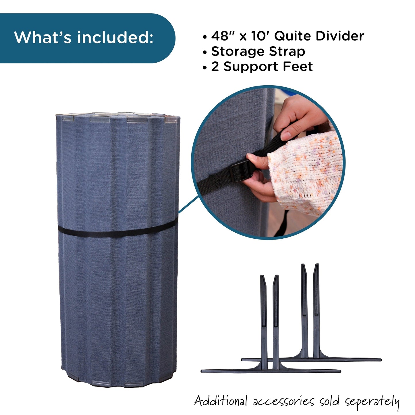 Angeles Quiet Divider with Sound Sponge 48" x 10' Wall (AB8451) - SchoolOutlet