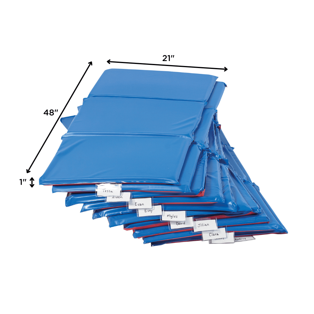 Children's Factory 1" Angels 3 Section Folding Rest Nap Mat - Set of 10 (AEL7121P10) - SchoolOutlet