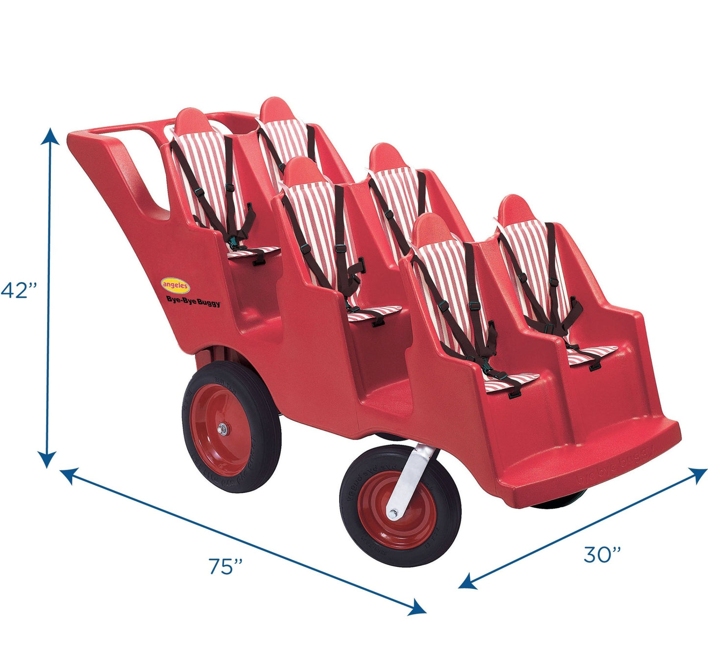 Angeles Bye Bye Buggy Never Flat "Fat Tire" 6 Passenger Stroller (AFB6400F) - SchoolOutlet