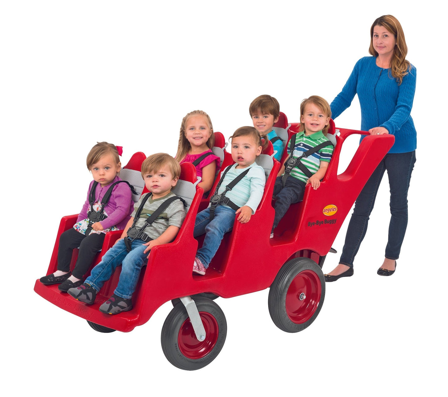 Angeles Bye Bye Buggy Never Flat "Fat Tire" 6 Passenger Stroller (AFB6400F) - SchoolOutlet
