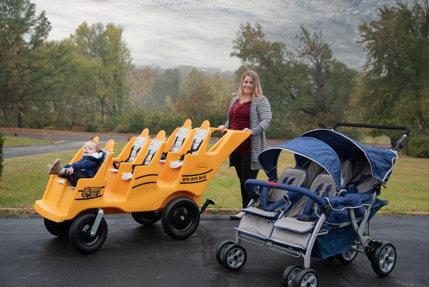 Angeles SureStop Folding Commercial Bye-Bye Stroller 4 Passenger (AFB6600) - SchoolOutlet