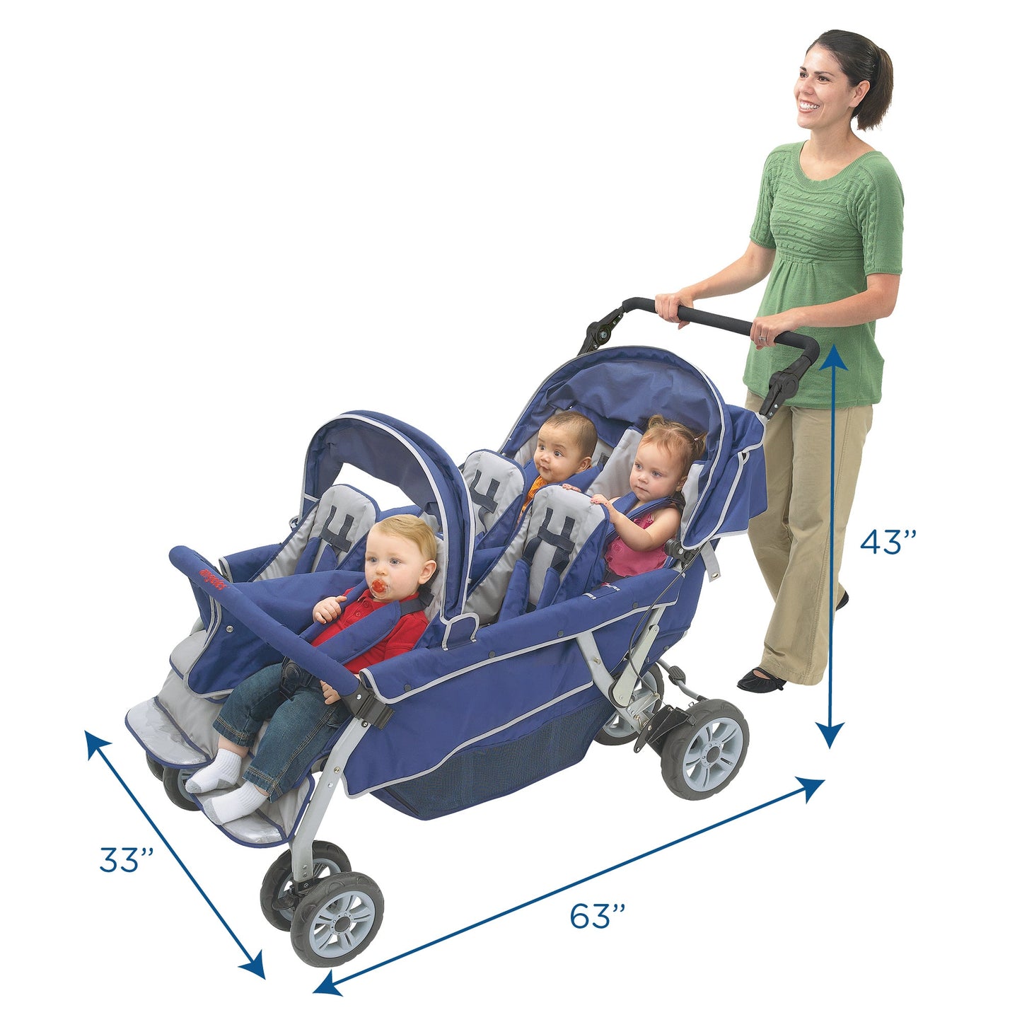 Angeles SureStop Folding Commercial Bye-Bye Stroller 6 Passenger (AFB6700) - SchoolOutlet