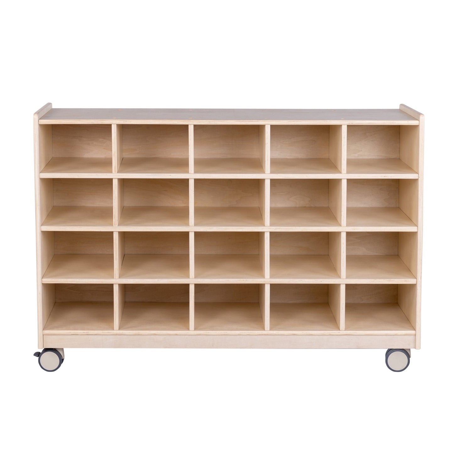 Angeles Birch Mobile 20-Section Cubby Storage (AG1012) - SchoolOutlet