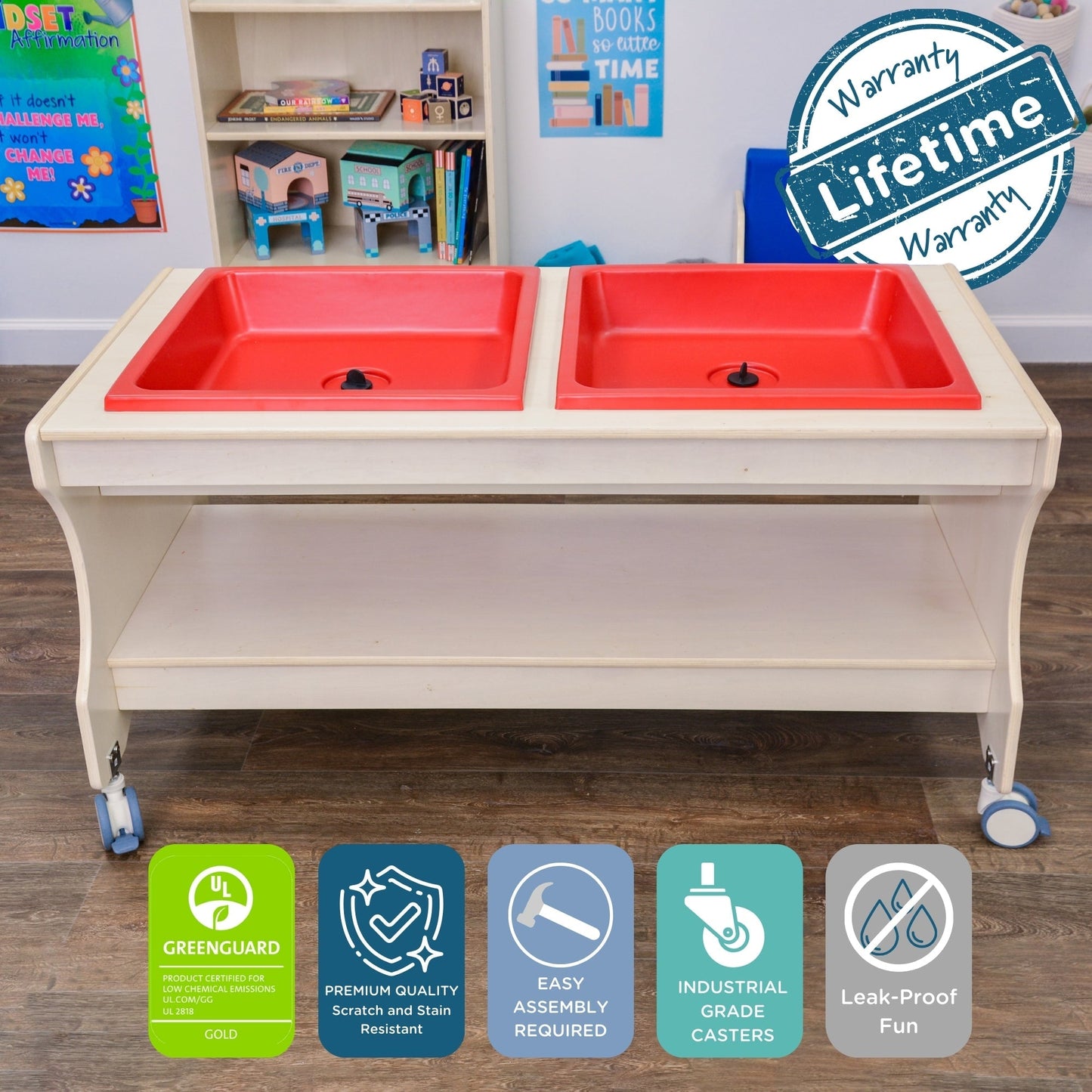 Children's Factory Mobile Toddler Sand and Water Table Assembled (AG3010A)