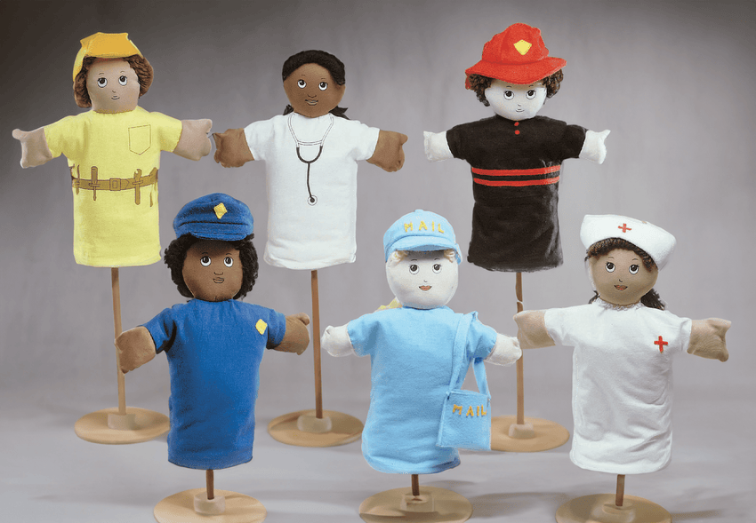 Angeles 9" Career Hand Puppets - Set of 6 - SchoolOutlet