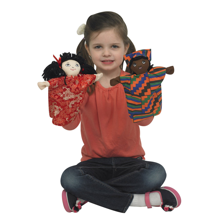 Angeles Multi - Cultural 9" Hand Puppets - Set of 8 - SchoolOutlet